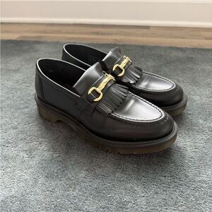 Dr. Martens Black Loafers with Gold Horsebit - Women’s Size 8